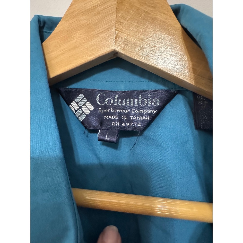 Columbia Sportswear Men's Short Sleeve Safari Shirt Teal Embroidered Duck Size L - Picture 2 of 10